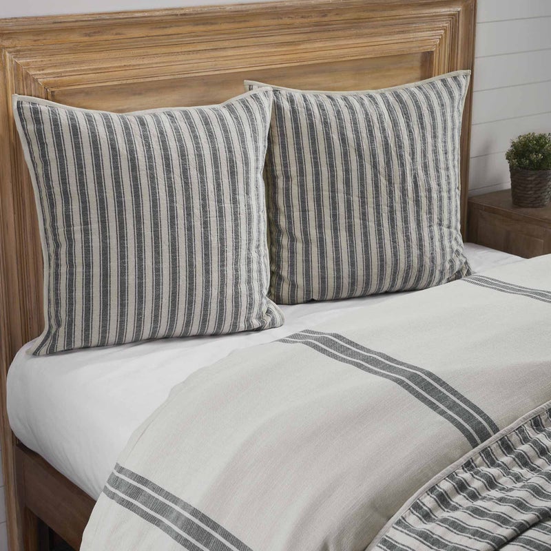 Piper Classics Market Place Gray Quilted Euro Sham â€¦ - Image 2